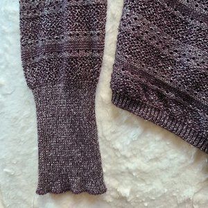 Purple and Silver Metallic Asymmetrical Knit Tunic